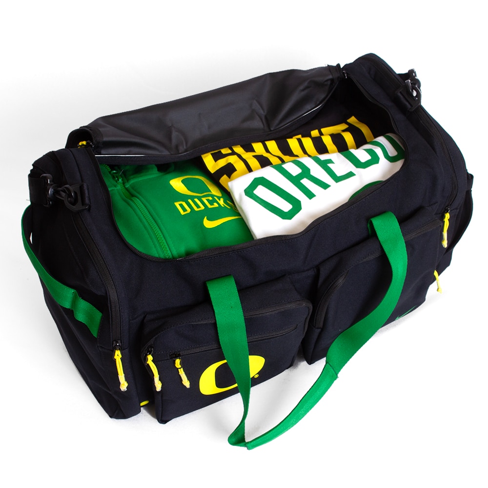 Classic Oregon O, Nike, Black, Duffel, Polyester, Accessories, Unisex, Green strap, 766515